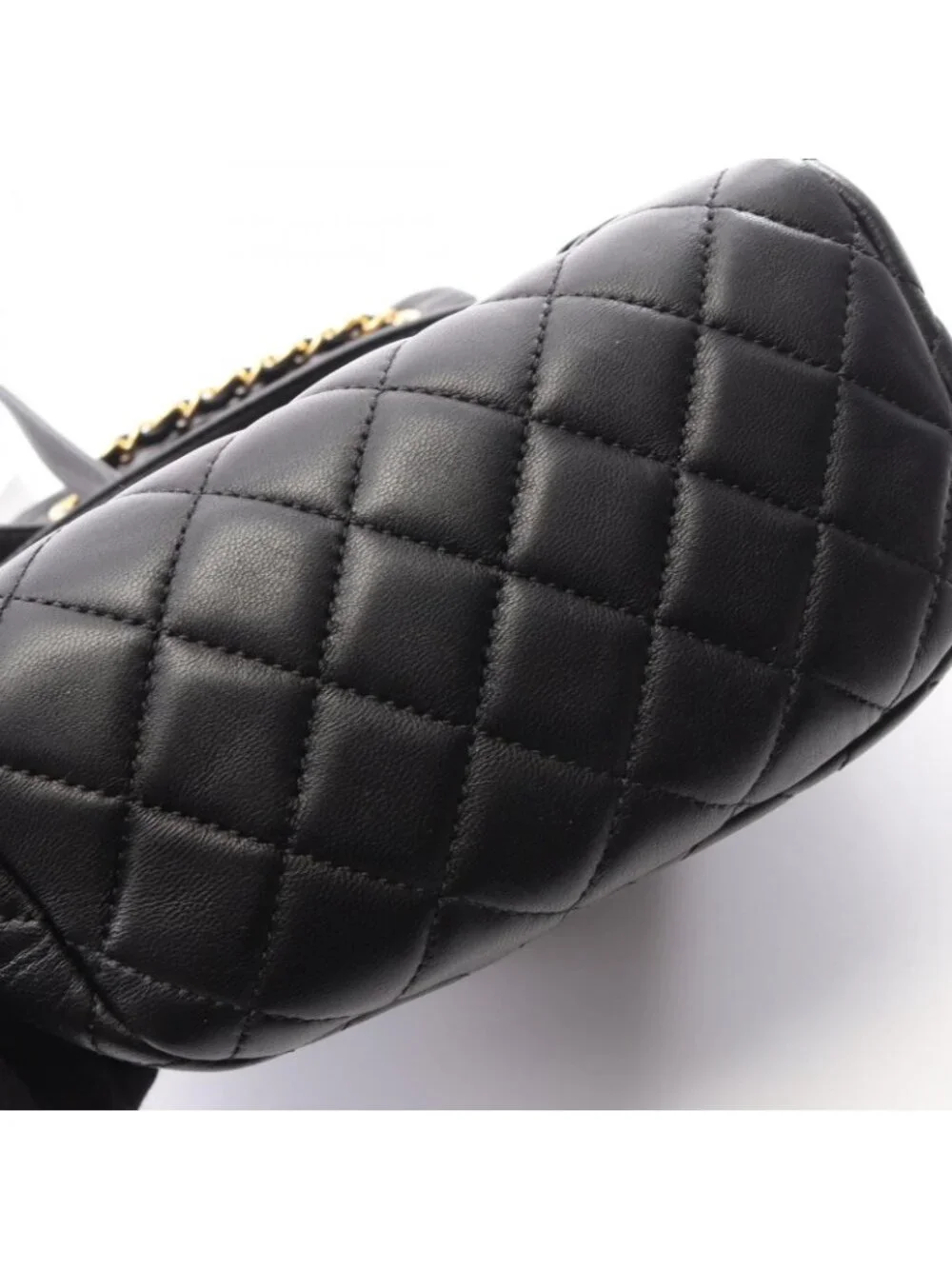 Chanel Backpack Quilted Black Lambskin Chain
